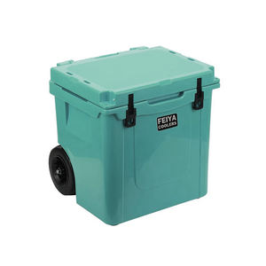 กล่องเก็บความเย็นแบบมีล้อสำหรับชายหาด ขนาด 45 ควอร์ต คุณภาพสูง ผลิตจากพลาสติก PE แบบ Rotomolded ทนทานต่อการใช้งานซ้ำ กันน้ำได้ พกพาสะดวก พร้อมฉนวนกันความร้อน สามารถปรับแต่งได้ - Product Image 3