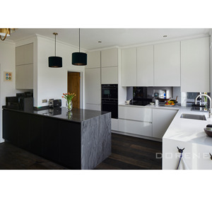 Armario de cocina pequeño con acabado lacado de Mdf, Color blanco, diseño moderno <span class=keywords><strong>Simple</strong></span>, 2023 Dorene, forma de L - Product Image 5
