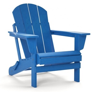 Hot Selling Custom Logo Garden Patio Deck Beach Lawn Chairs Outdoor Modern HDPE Folding Recycled Plastic Wood Adirondack Chair