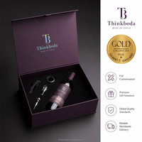 Coffret cadeau de vin violet de luxe avec insert en EVA personnalisé, accessoires, kit sommelier, boîte cadeau en papier rigide Bourgogne