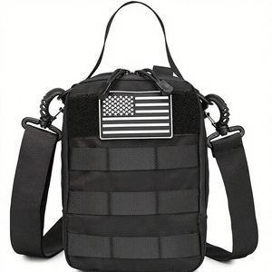 Sac isotherme tactique en nylon souple pour 6 canettes, sac à bandoulière avec pochette MOLLE, portable - Product Image 1