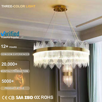 Lustre moderne en acier inoxydable pour chambre, salle à manger, salon, avec base de plafond, anneau circulaire en cristal LED rectangulaire ou rond
