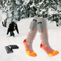 Chaussettes Chauffantes Électriques Rechargeables pour Femme et Homme, Chauffage Intégral du Pied, Longues et Chaudes, Idéales pour le Ski