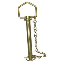 Goupille d'attelage robuste zinguée avec chaîne de sécurité et goupille de verrouillage à clip pour remorque de tracteur et équipement agricole - Product Image 3