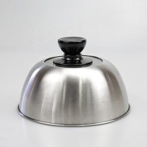 Dôme de gril <span class=keywords><strong>en</strong></span> acier résistant <span class=keywords><strong>à</strong></span> la chaleur avec poignée <span class=keywords><strong>en</strong></span> plastique pour outils de barbecue fondant le <span class=keywords><strong>fromage</strong></span> 16 cm avec logo personnalisé - Product Image 2