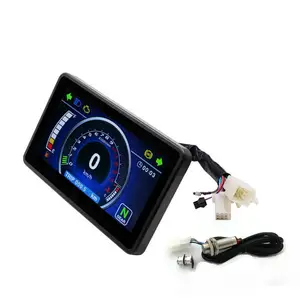 Grand écran LCD universel pour moto, Instrument multifonction, compteur de vitesse, remplaçable, 1,2,4 cylindres