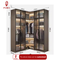 Armoire d'angle personnalisée, nouvelle innovation, avec portes vitrées, grande combinaison, dressing intégral pour chambre à coucher