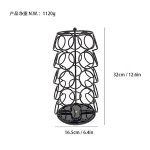 Nouveau Porte-Capsules <span class=keywords><strong>Dolce</strong></span> <span class=keywords><strong>Gusto</strong></span> en Métal Noir, Carrousel de Rangement à 5 Niveaux pour 35 Capsules - Product Image 5