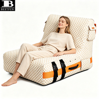 Fauteuil gonflable automatique de luxe à motif damier, canapé de camping pour l'extérieur, la plage, la cour, les soirées cinéma, mobilier de patio
