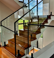 Support d'escalier en acier inoxydable robuste 304/201 pour garde-corps en verre et pince à verre