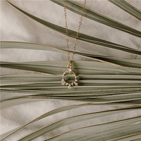 Collier en Zircon cubique, collier circulaire, petit collier plaqué or