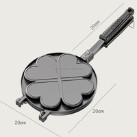 Gaufrier 4 tasses en forme de cœur, antiadhésif, outil de camping pour la cuisine des enfants