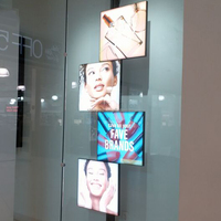 Profilé carré en aluminium de boîte à lumière LED suspendue d'intérieur simple face avec affichage d'affiches en acrylique pour signalisation publicitaire