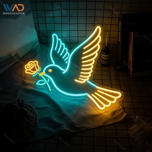 Enseigne néon élégante en forme <span class=keywords><strong>d</strong></span>'ailes, symbole pour les chambres, les bureaux <span class=keywords><strong>et</strong></span> les espaces artistiques - Product Image 1