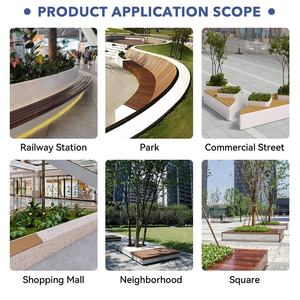 Banc de jardin multifonctionnel en bois anticorrosion élégant, service complet, matériau GRC durable - Product Image 3