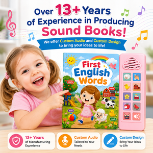 Libro Sonoro Interattivo con Sensore Touch per Imparare le Prime <span class=keywords><strong>Parole</strong></span> in Inglese, Libro Educativo con Immagini e Audio per l'Apprendimento dei Bambini - Product Image 1