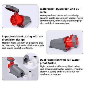 125A 4pin công nghiệp cắm ổ cắm 3P E 380 415V <span class=keywords><strong>IP67</strong></span> Cee nối ổ cắm 4pin 125A 3P E 380 415V <span class=keywords><strong>IP67</strong></span> công nghiệp cắm iec60309 - Product Image 4