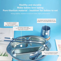 Assiette de table en titane pur pour étudiants et bébés, assiette compartimentée anti-chute, plateau alimentaire séparé pour enfants, assiette de maternelle
