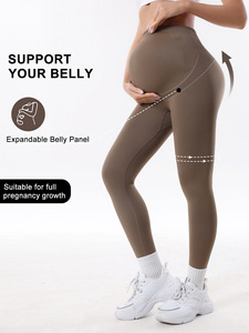 Leggings de maternité sans couture avec poches, taille haute, effet push-up, <span class=keywords><strong>pour</strong></span> la grossesse et le post-partum, vêtements de yoga - Product Image 6