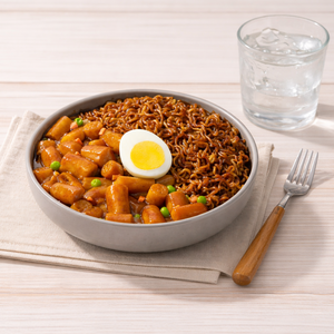 Comida Instantánea No Picante: Jjajang Rabokki, Rabokki de Frijol Negro, Incluye Fideos Ramen y Pastel de Arroz de Cinco Orificios - Product Image 3