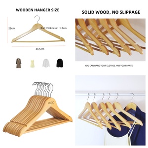 Appendiabiti in Legno Naturale Marrone a Testa Tonda di Alta Qualità, Vendita all'Ingrosso dal Produttore per Negozi di Abbigliamento - Product Image 2