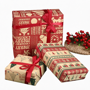 Christmas Kraft Gift <b>Wrapping</b> <b>Paper</b> Mixed Pulp Recyclable Packaging <b>Paper</b> for Gift and Craft - Product Image 1