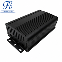 Boîtier de contrôle en aluminium extrudé 95*55*150mm, noir mat, avec panneau supérieur à ailettes et grille de ventilateur, pour onduleur et alimentation, IP54