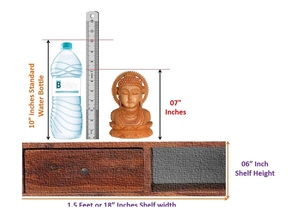 Sculpture de Bouddha en bois artisanale avec base de lotus soigneusement sculptée, décoration spirituelle traditionnelle pour la maison, ornement de table d'intérieur - Product Image 4