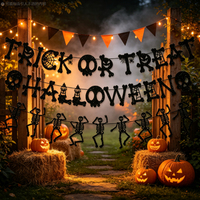 Guirlande de fête d'Halloween directement de l'usine avec squelette, crâne et chauve-souris pour la décoration de la maison et des événements