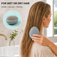 Brosse démêlante pour cheveux en marbre PS+TPEE, peigne de massage du cuir chevelu, brosse anti-nœuds portable pour cheveux secs et humides, logo personnalisé, OEM, vente en gros, usine