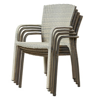 Ensemble de table à manger confortable pour 4 personnes en rotin tressé avec structure en aluminium de style moderne pour jardin et terrasse extérieure, 5 pièces