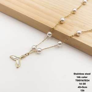 XUPING ジュエリー卸売 金メッキ 韓国風チャーム パールビーズ レディースネックレス - Product Image 6