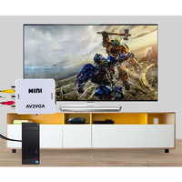 1080P Mini AV RCA CVBS ke VGA konverter Video dengan 3.5mm Audio mendukung PAL NTS adaptor Video untuk TV Set-Top Box Monitor PC