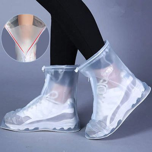 Vente en gros de couvre-chaussures imperméables de taille moyenne, épais, antidérapants, résistants à l'usure, avec fermeture éclair étanche, pour hommes et femmes - Product Image 1