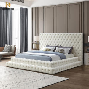 <span class=keywords><strong>Letto</strong></span> Matrimoniale dal Design Moderno, <span class=keywords><strong>Imbottito</strong></span> in Velluto Morbido, Comodo <span class=keywords><strong>Letto</strong></span> <span class=keywords><strong>Imbottito</strong></span> per Camera da <span class=keywords><strong>Letto</strong></span> Senza Sollevamento a Gas - Product Image 1