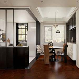 Mueble de TV de Madera de Diseño Francés Moderno Personalizado, Estantería en Blanco y Negro para Sala de Estar de Hotel o Apartamento - Product Image 3