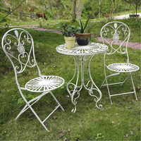 Meubles en fer rétro européens modernes et durables, chaises pliantes, tables, fournitures pour balcon, cour, jardin