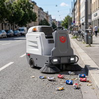 Nettoyeur de sols industriel électrique autopropulsé CleanHorse M2, avec batterie, fonction de lavage et de ramassage des feuilles, balayeuse de voirie