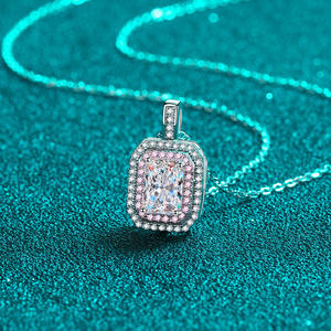 สร้อยคอเพชรโมอิส925สำหรับผู้หญิงเครื่องประดับแฟชั่นแบบโซ่ระดับกระดูกไหปลาร้า - Product Image 4