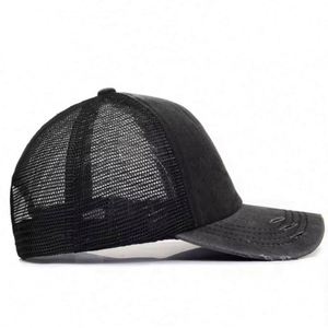 Casquette de camionneur unisexe en coton 5 panneaux, style hipster, effet délavé vintage, avec boucle métallique, tendance mode estivale - Product Image 6