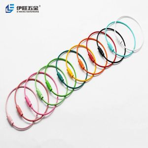 YIWANG 150MM coloré enduit en acier inoxydable câble anneau boucles câble porte-clés - Product Image 2