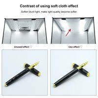 PULUZ PU5040 Portable 24W 5500K lumière LED 16 pouces Photo Studio pliant éclairage Shoot tente boîte Kit avec 6 couleurs décors 40cm