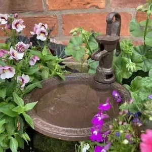 Mangiatoia per Uccelli Decorativa da Giardino, Rotonda, in Ferro Marrone, Stile <span class=keywords><strong>Rustico</strong></span>. - Product Image 1