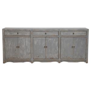 Meuble de rangement latéral ancien de style oriental chinois, reproduction antique, vieilli, meubles de salon - Product Image 1