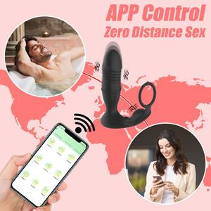Yüksek frekanslı sokmak Anal vibratör p-spot Butt Plug Penis halkası akıllı App uzaktan kumanda prostat masaj aleti erkekler için - Product Image 2