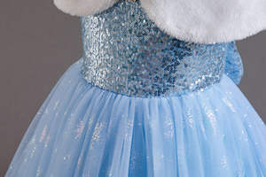 Nuovo Vestito <span class=keywords><strong>Principessa</strong></span> 2024 con Paillettes e Scialle in Peluche, Stile Preheat <span class=keywords><strong>Frozen</strong></span>, per Bambine da 2 a 12 Anni, Ideale per Natale - Product Image 2