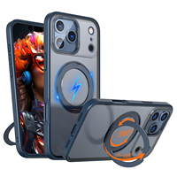 Étui de support en métal Mag rotatif à 360 degrés pour iPhone 17 Pro Max antichoc avec anneau de caméra en métal et clés