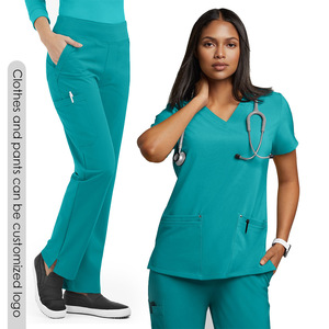 Women's <b>Scrub</b> Tops V-Neck Short Sleeve Moisture Wicking Hospital Uniforms For Nursing Clinical Work <b>Clothes</b> Lake Blue Royal - Product Image 5