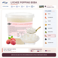 Lychee Popping Boba, Hecho con Jugo de Fruta Real, 2.8kgx6/Caja, Aditivo Premium para Té de Burbujas y Smoothies, OEM