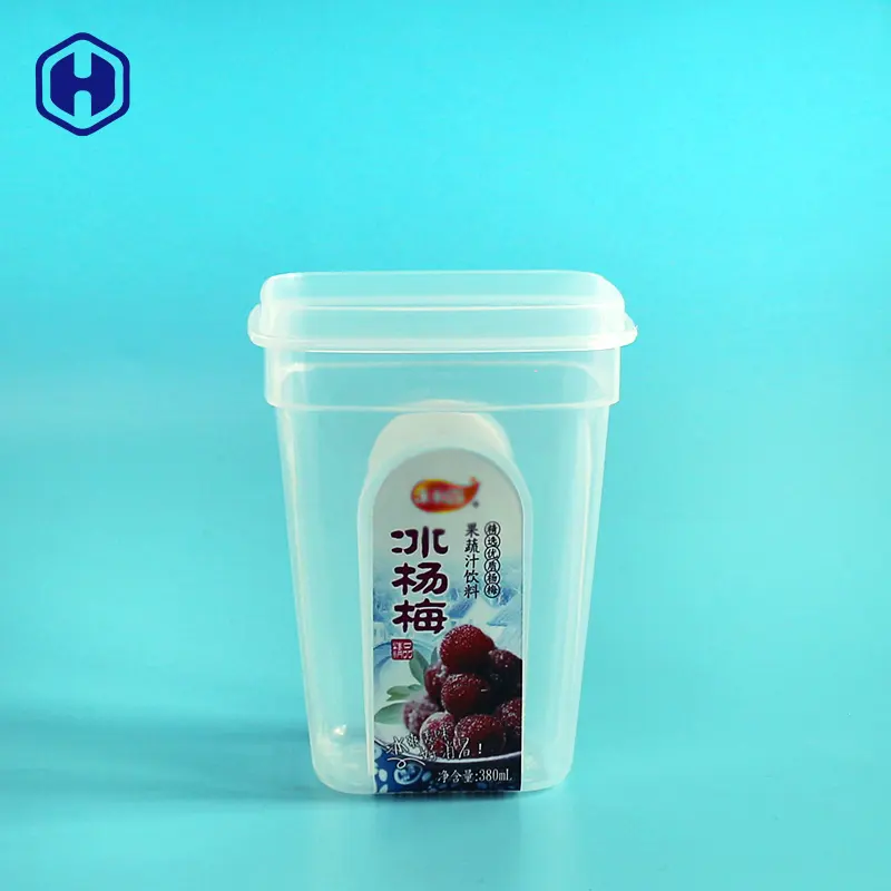 Colourful labels printing at the containers hot filling recyclable plastic pineapple cup